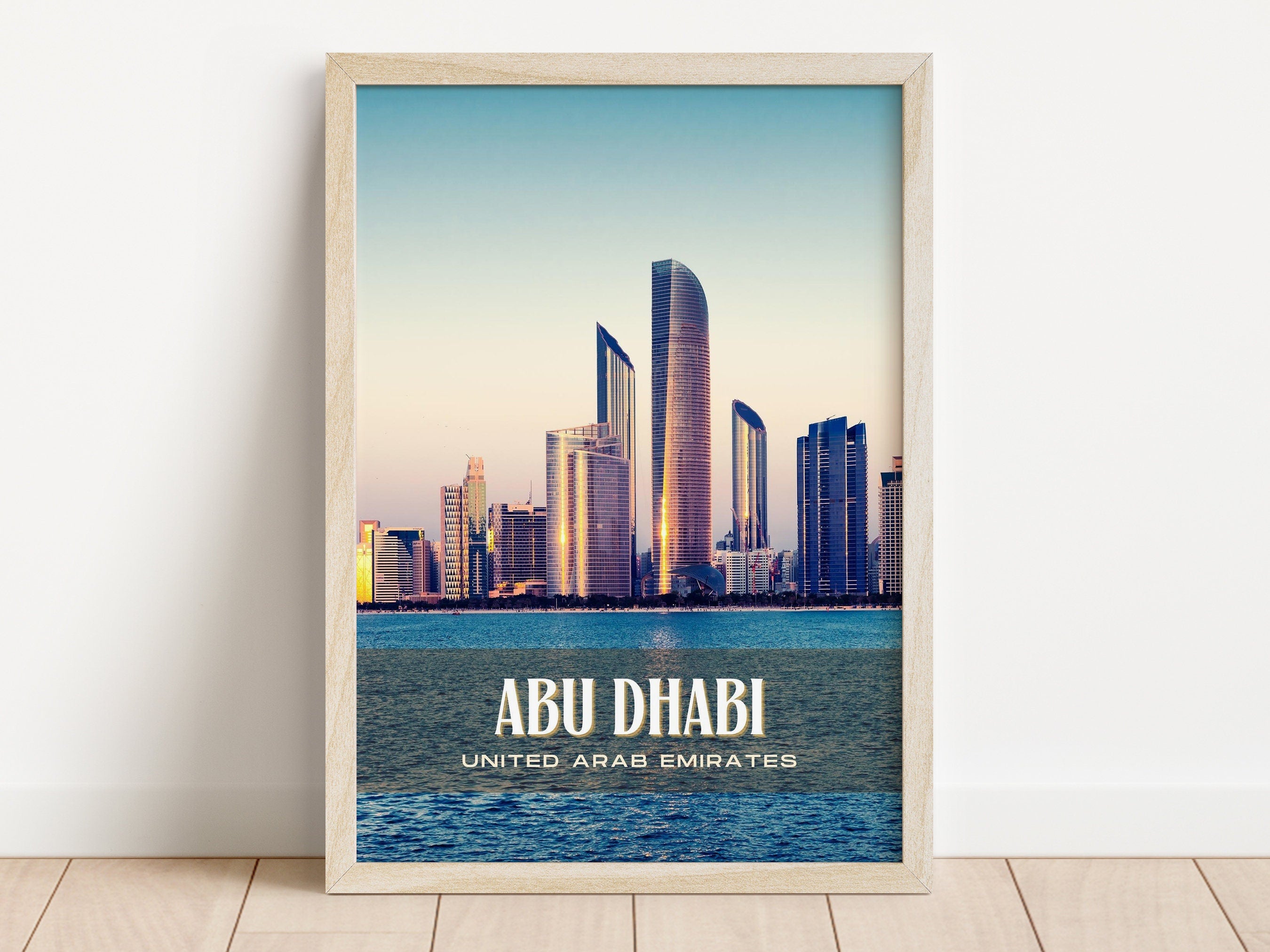 Abu Dhabi Retro Wall Art, Abu Dhabi Canvas, Abu Dhabi Photo, Abu Dhabi