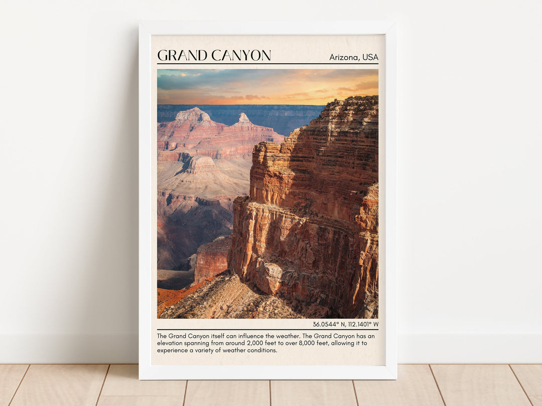 Grand Canyon sunrise, Mather Point, Grand Canyon poster, travel poster print, Grand Canyon art, Grand Canyon hiking, Colorado River