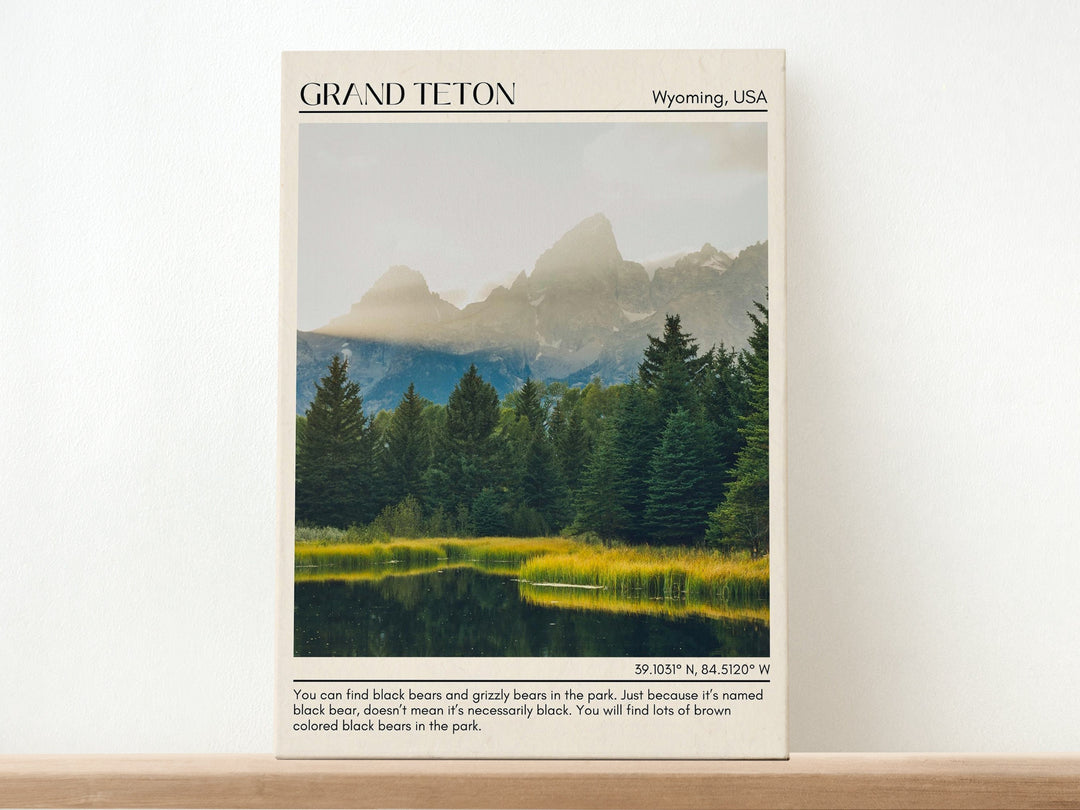 Grand Teton summit, alpine adventure, travel poster print, Grand Teton art, Grand Teton National Park, Grand Teton wall art, city color palette, Grand Teton wildlife, Grand Teton photo, city art print