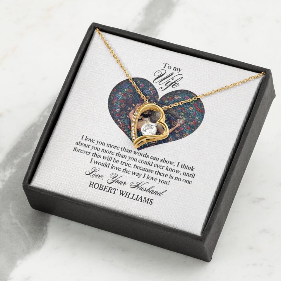 18k Gold ~ To My Wife Heart Necklace