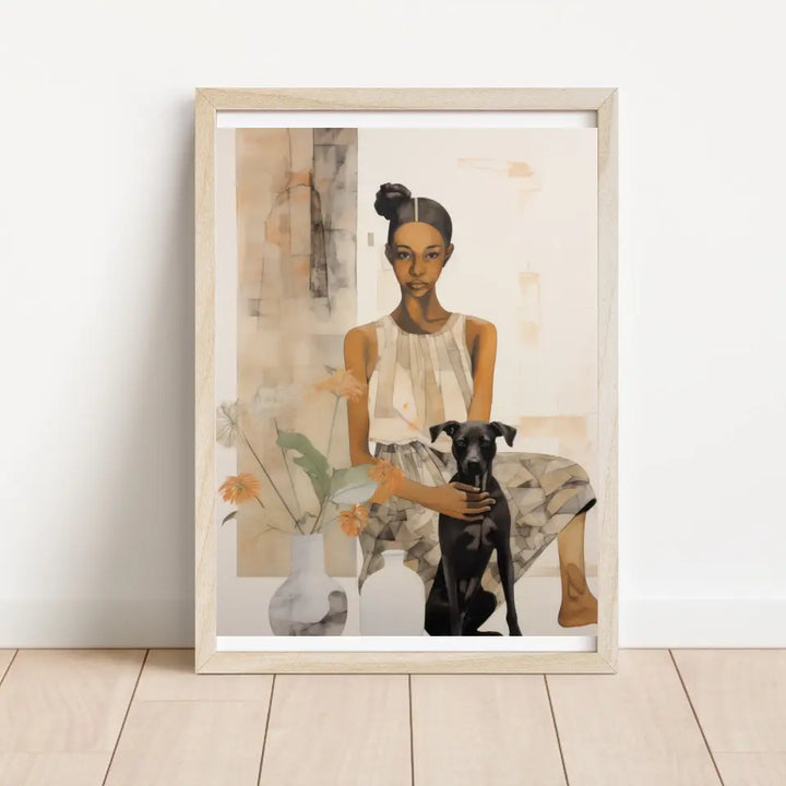 Abstract "The Girl" Classic Wall Art in Minimal Style
