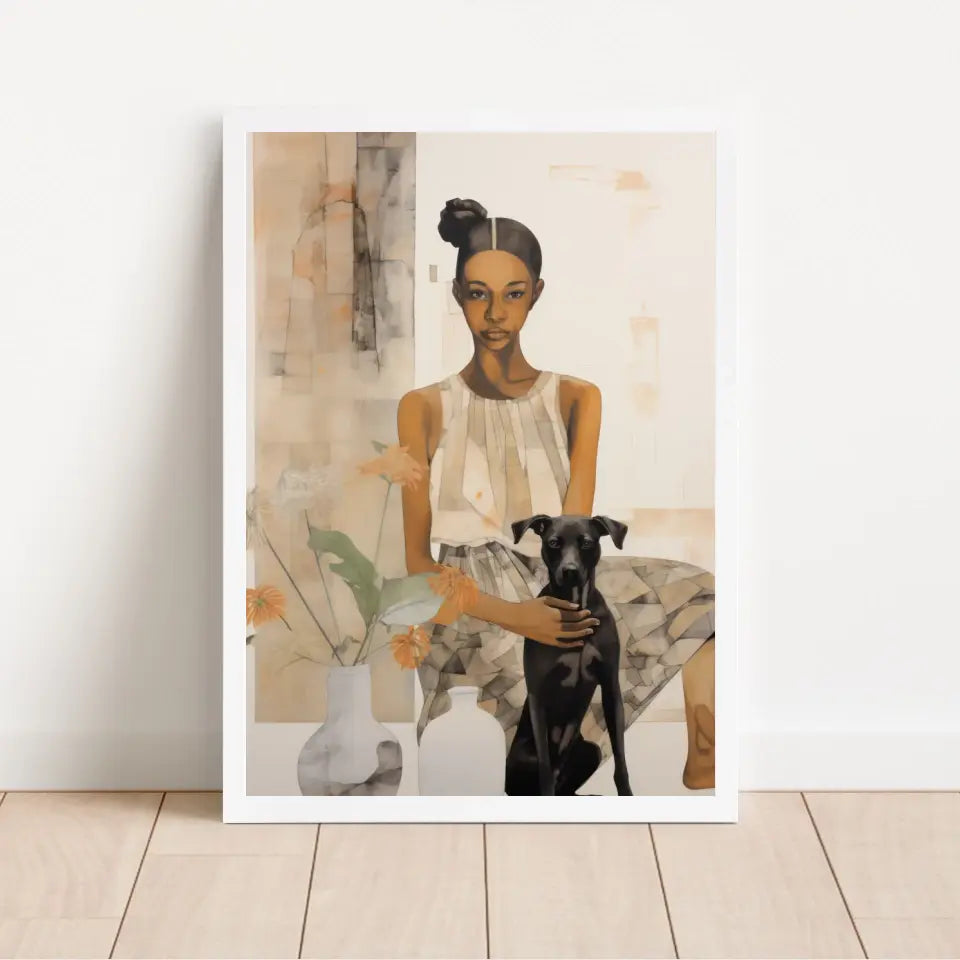 Abstract "The Girl" Classic Wall Art in Minimal Style
