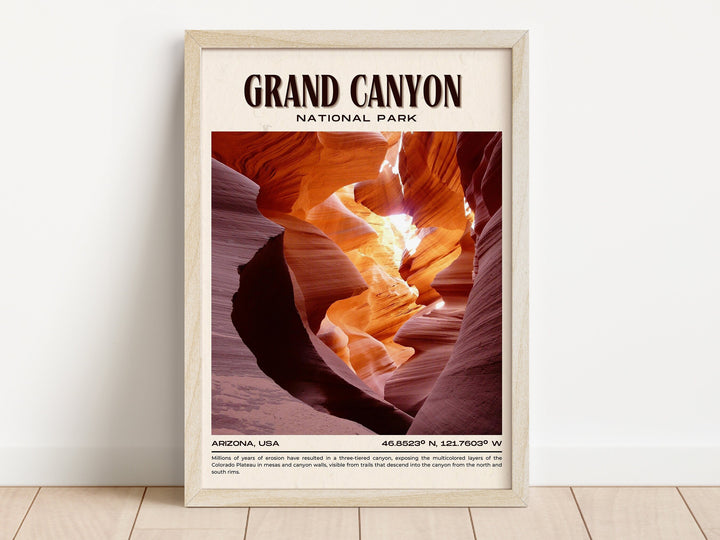 Grand Canyon National Park Vintage Wall Art, Arizona, USA