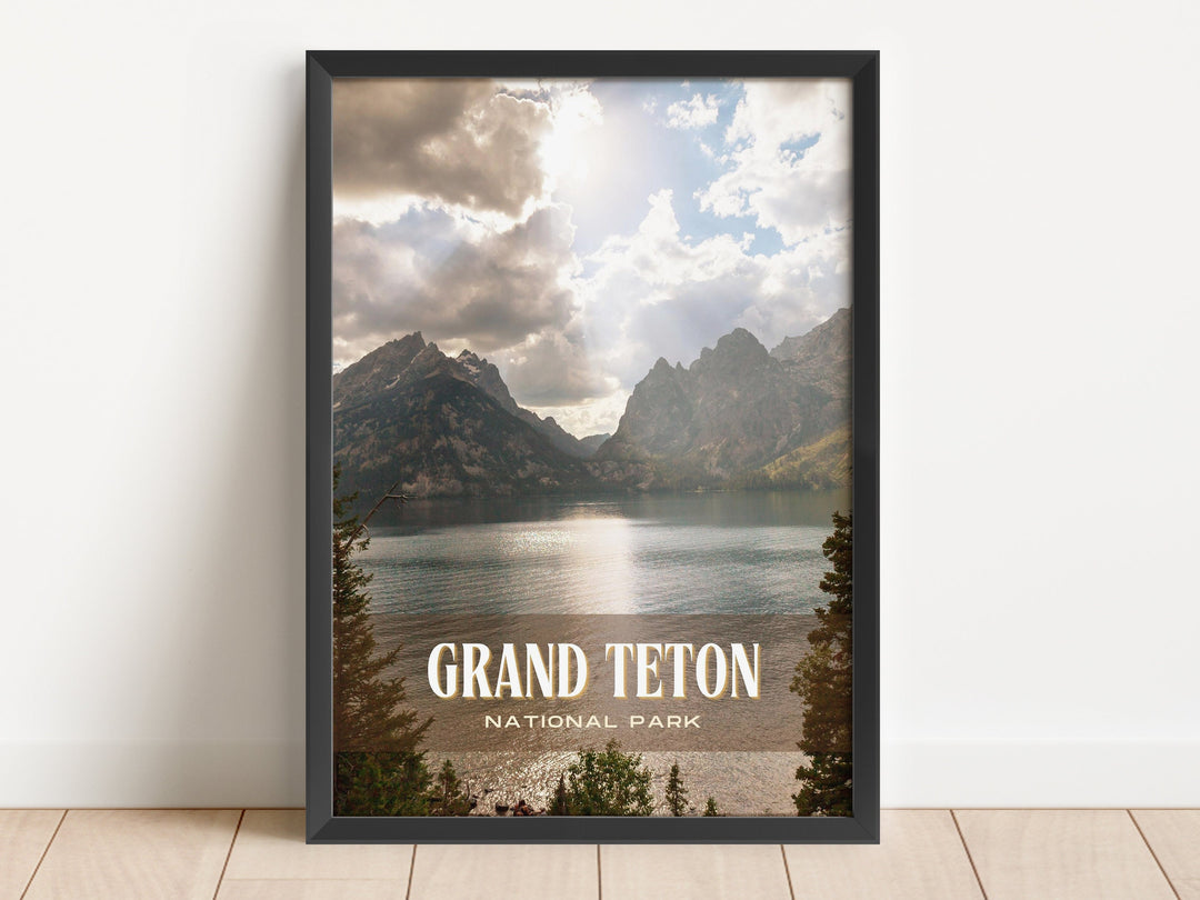 Grand Teton National Park Retro Wall Art, Wyoming, USA