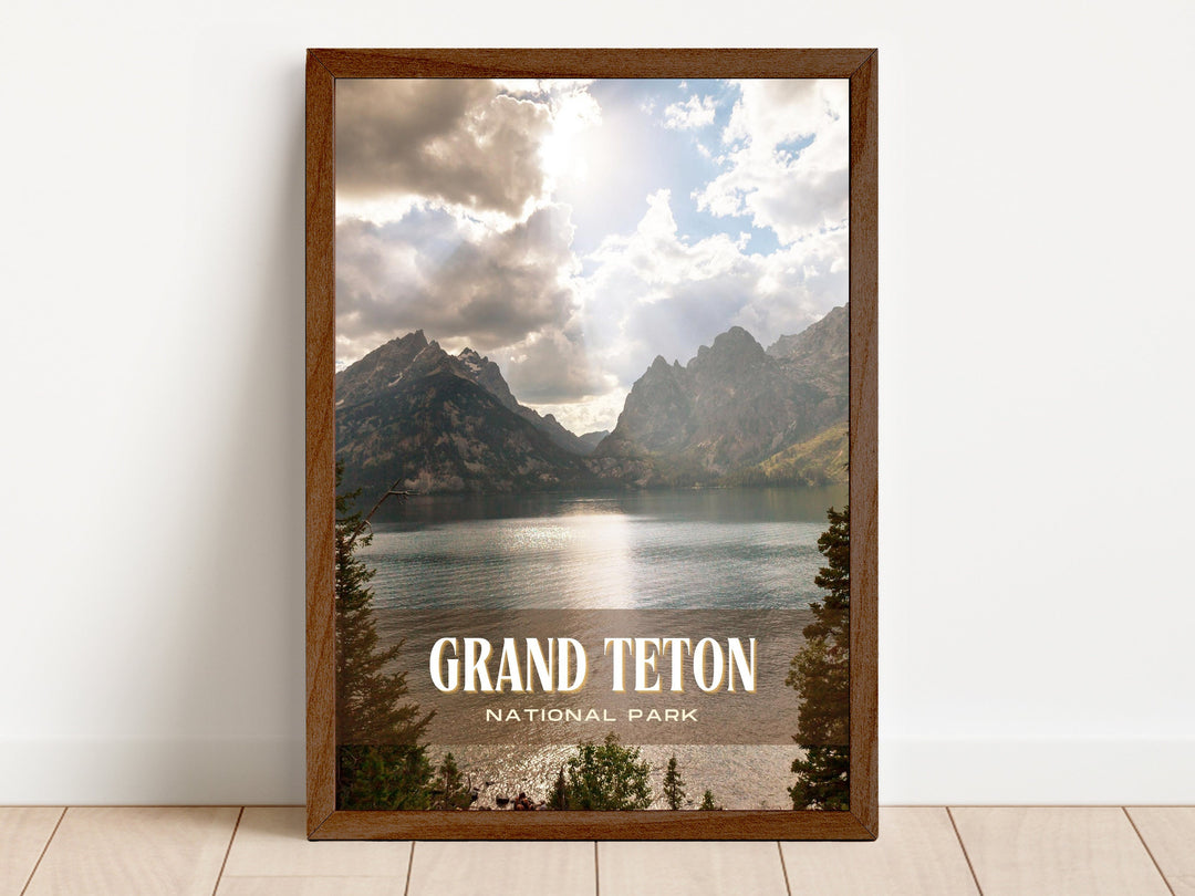 Grand Teton National Park Retro Wall Art, Wyoming, USA