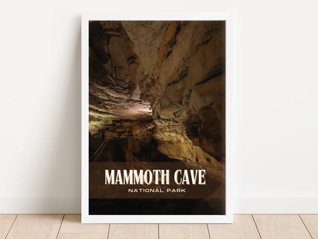 Mammoth Cave Retro Wall Art, Kentucky, USA