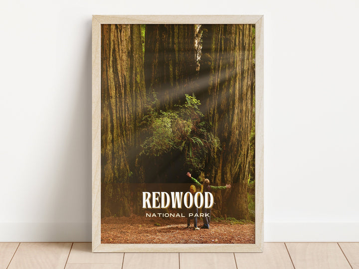 Redwood National Park Retro Wall Art, California, USA