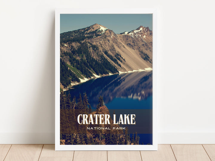 Crater Lake National Park Retro Wall Art, Oregon, USA
