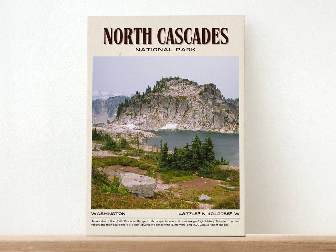 North Cascades Vintage Wall Art, Washington, USA