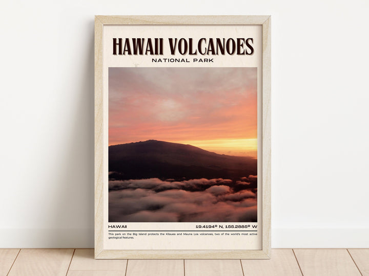 Hawaii Volcanoes Vintage Wall Art, HAwaii ,USA