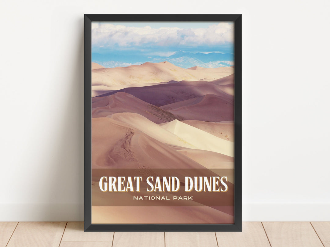 Great Sand Dunes Retro Wall Art, Colorado, USA