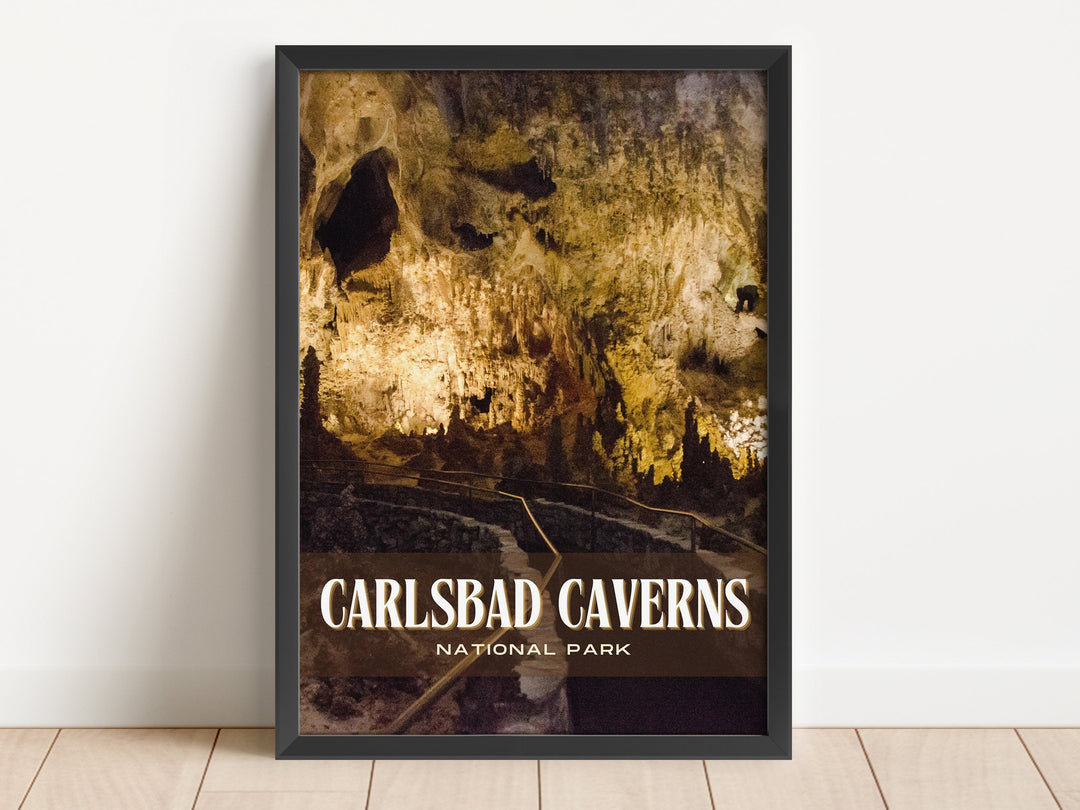 Carlsbad Caverns Retro Wall Art, New Mexico, USA