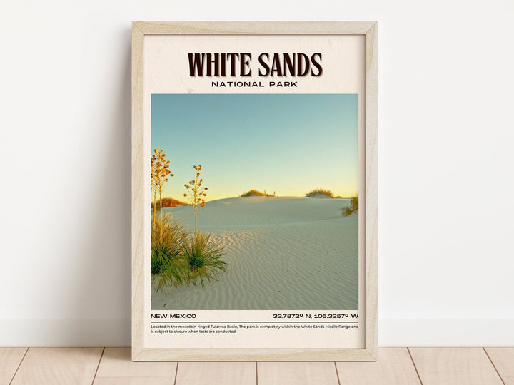 White Sands National Park Vintage Wall Art, New Mexico, USA