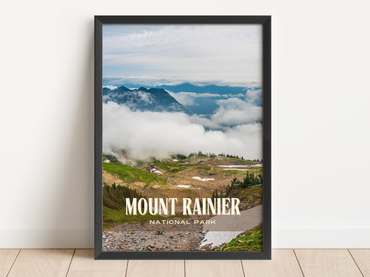 Mount Rainier Park Retro Wall Art, Washington, USA