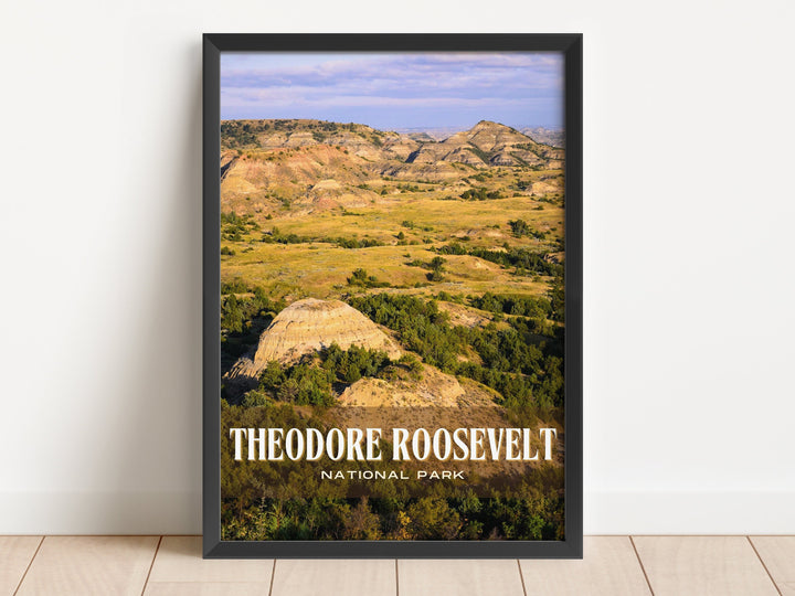 Theodore Roosevelt Retro Wall Art, North Dakota, USA