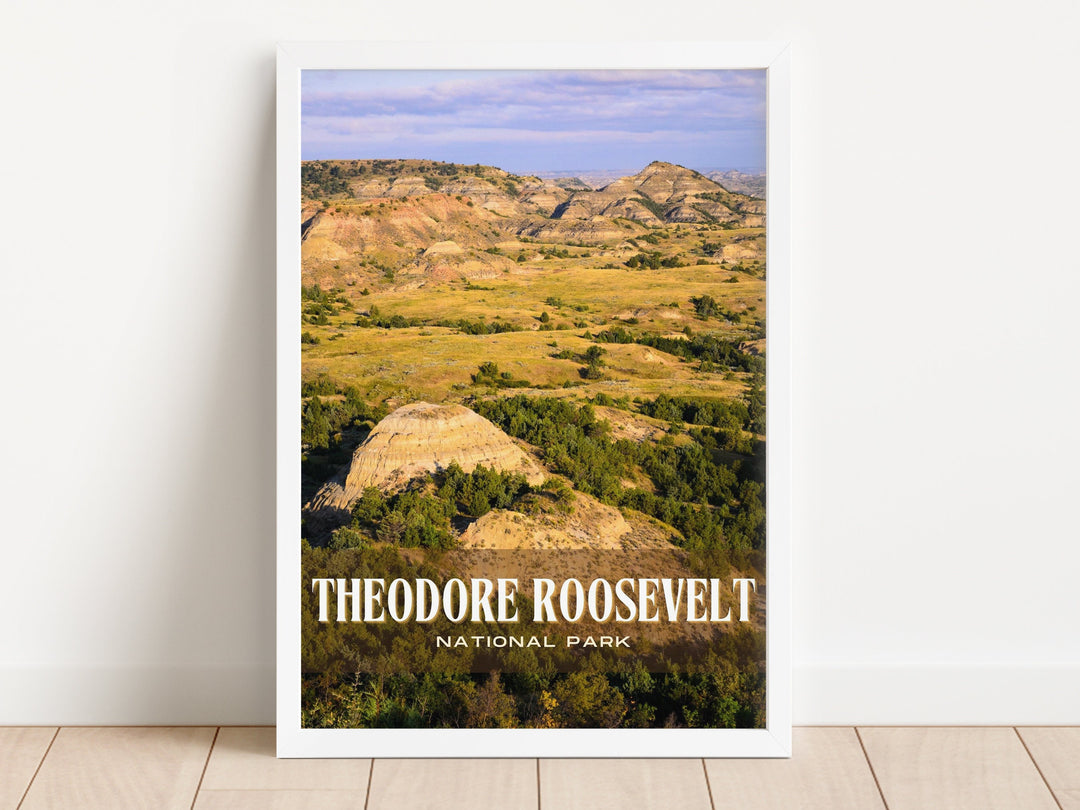Theodore Roosevelt Retro Wall Art, North Dakota, USA