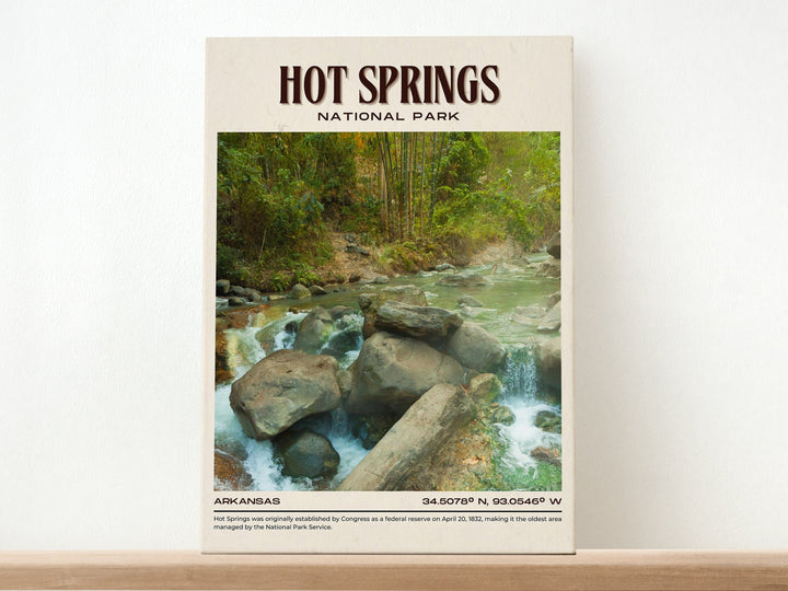 Hot Springs National Park Vintage Wall Art, Arkansas, USA
