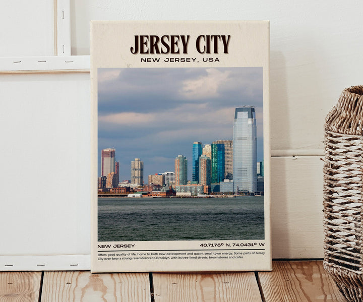 Jersey City Vintage Wall Art, New Jersey, USA