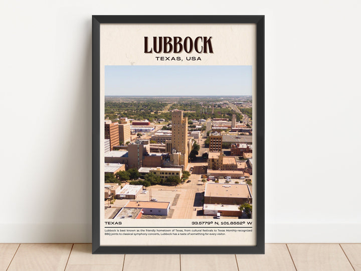 Lubbock Vintage Wall Art, Texas, USA