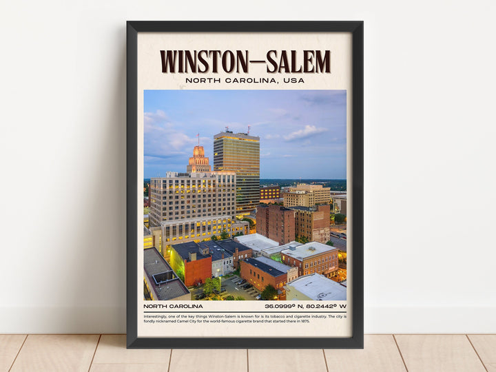 Winston–Salem Vintage Wall Art, North Carolina, USA