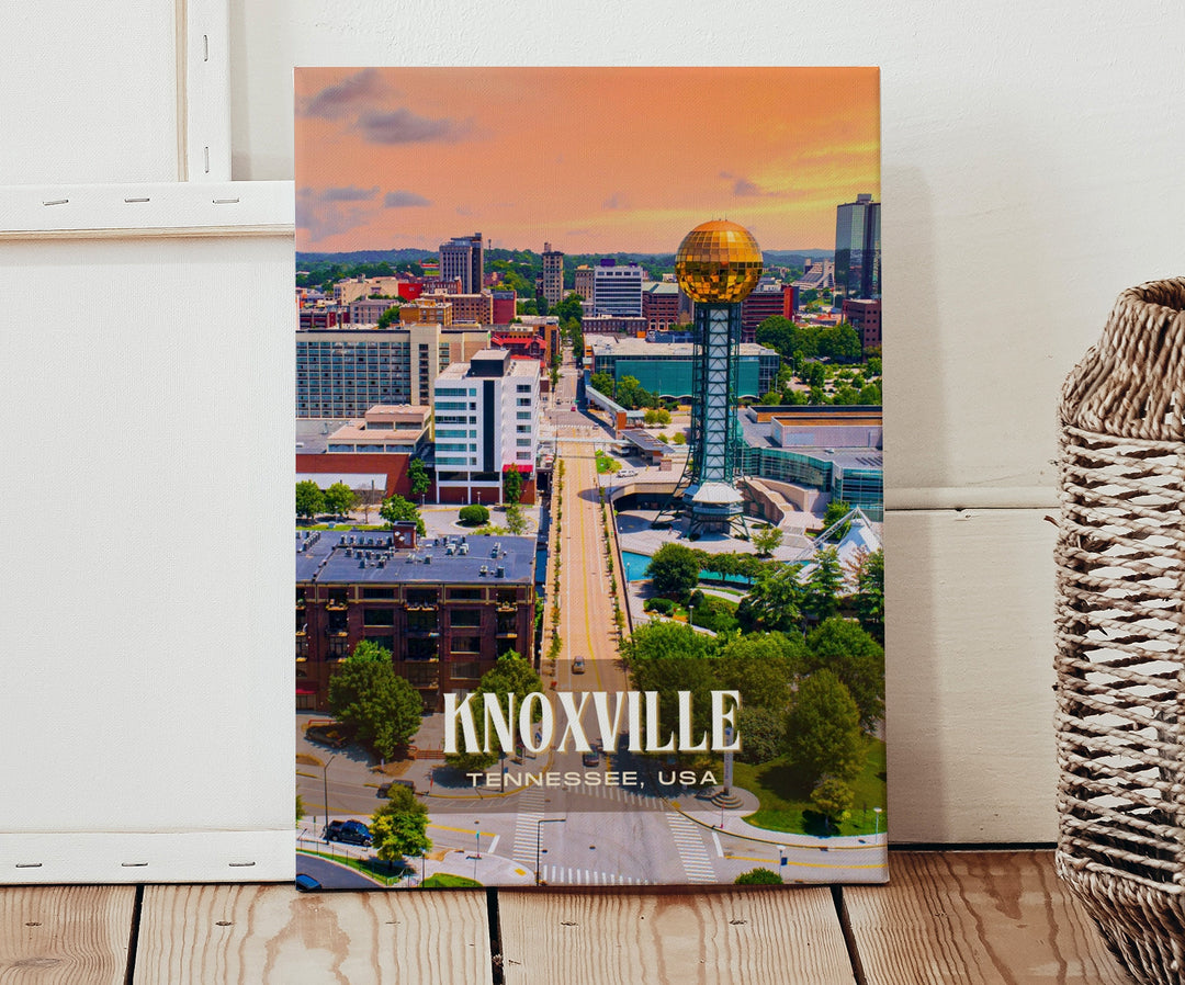 Knoxville Retro Wall Art, Tennessee, USA