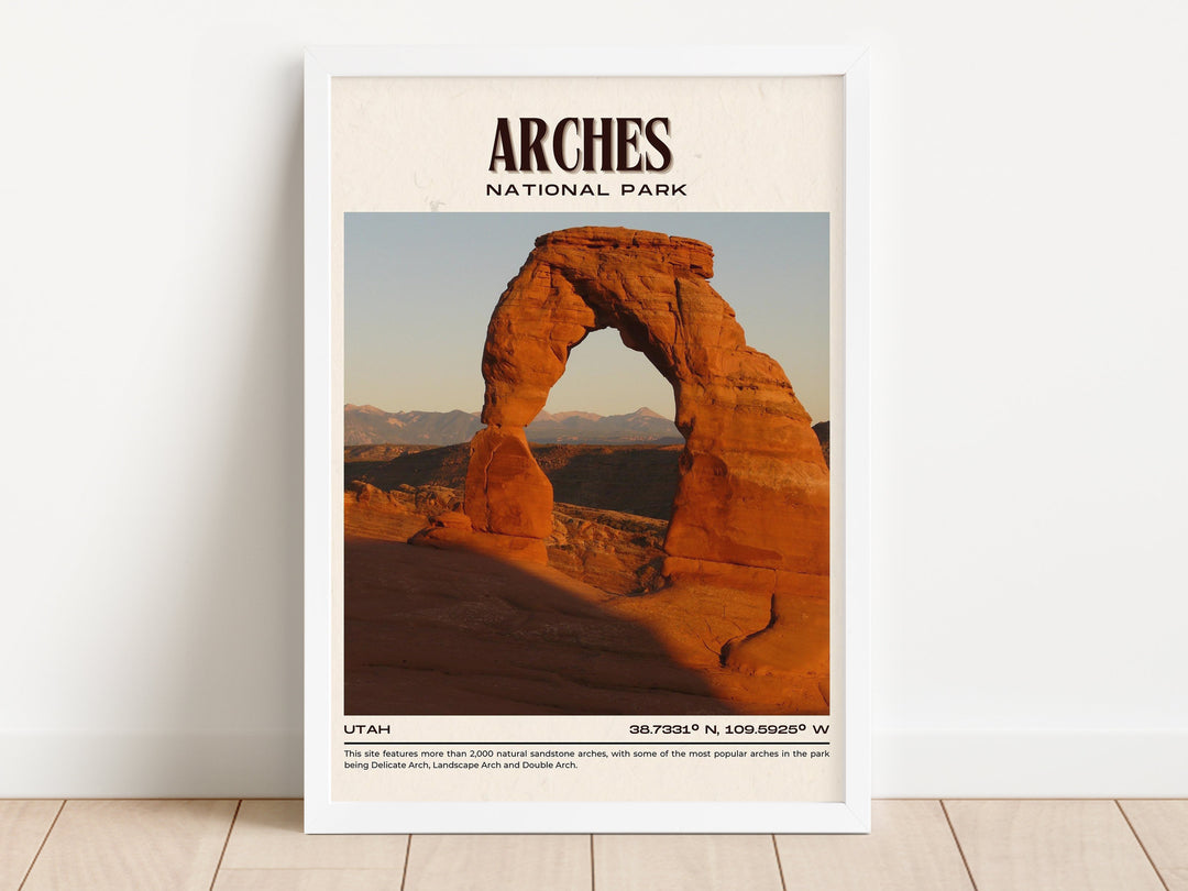 Arches National Park Vintage Wall Art, Utah, USA