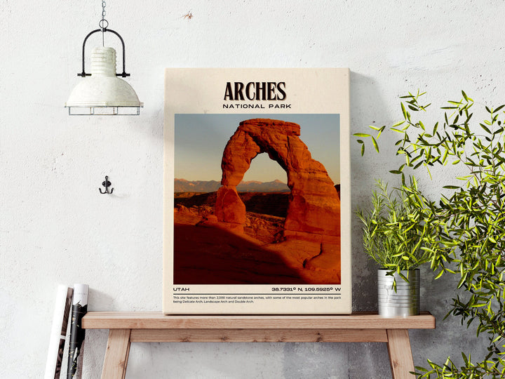 Arches National Park Vintage Wall Art, Utah, USA