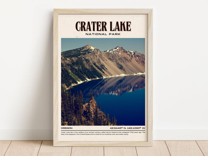 Crater Lake National Park Vintage Wall Art, Oregon, USA