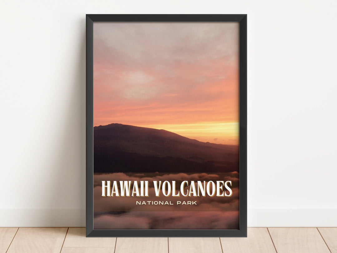 Hawaii Volcanoes Retro Wall Art, Hawaii, USA