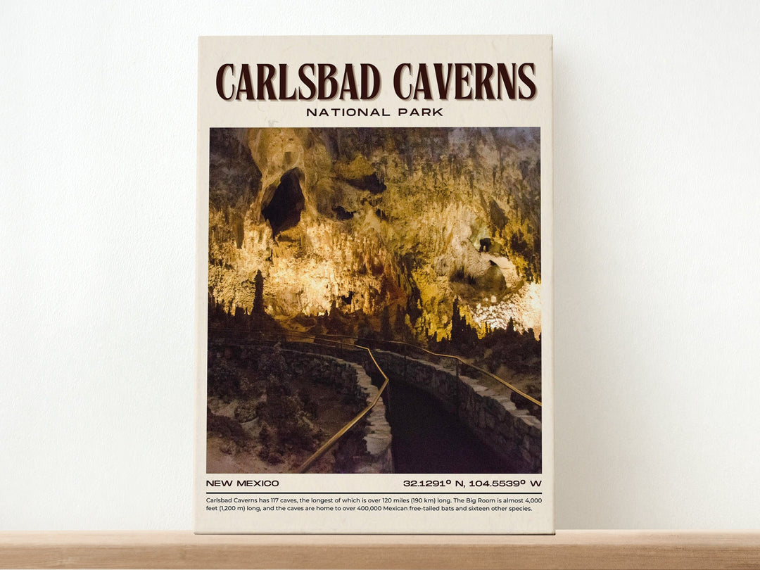 Carlsbad Caverns Vintage Wall Art, New Mexico, USA