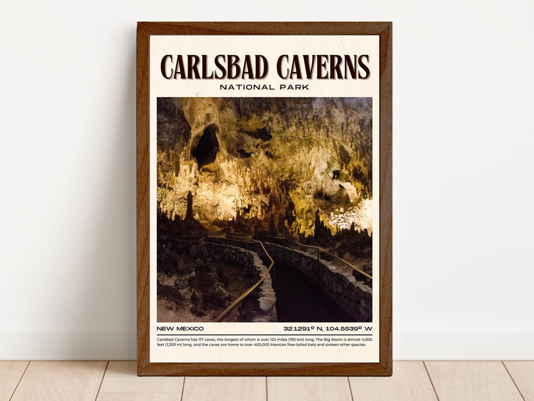 Carlsbad Caverns Vintage Wall Art, New Mexico, USA