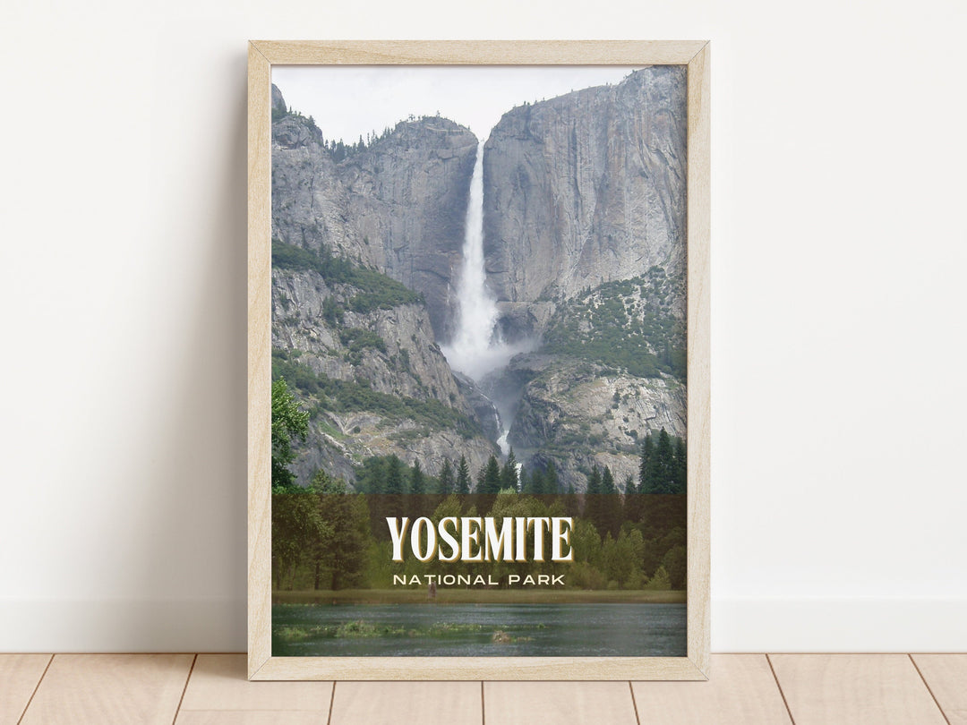 Yosemite National Park Retro Wall Art, California, USA