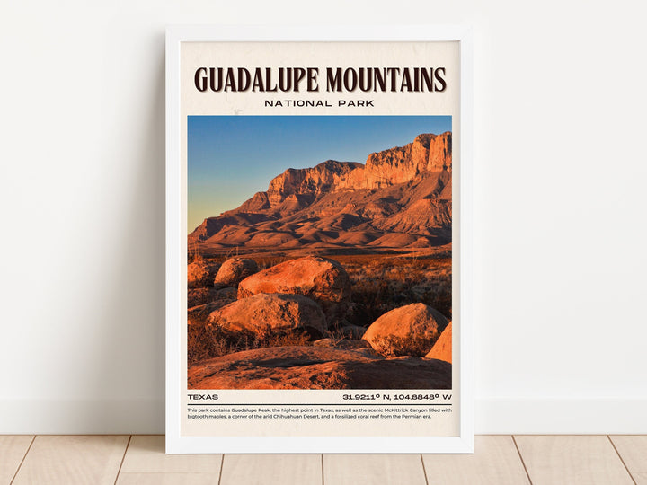Guadalupe Mountains Vintage Wall Art, Texas, USA
