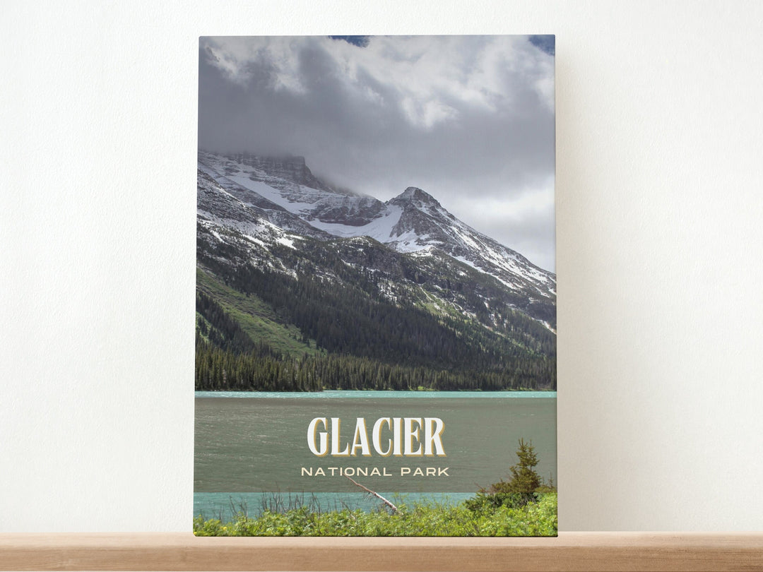 Glacier National Park Retro Wall Art, Montana, USA
