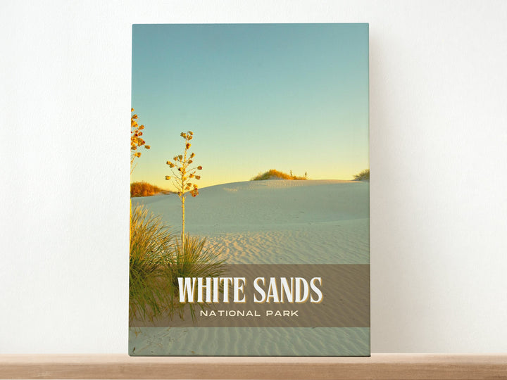 White Sands National Park Retro Wall Art, New Mexico, USA
