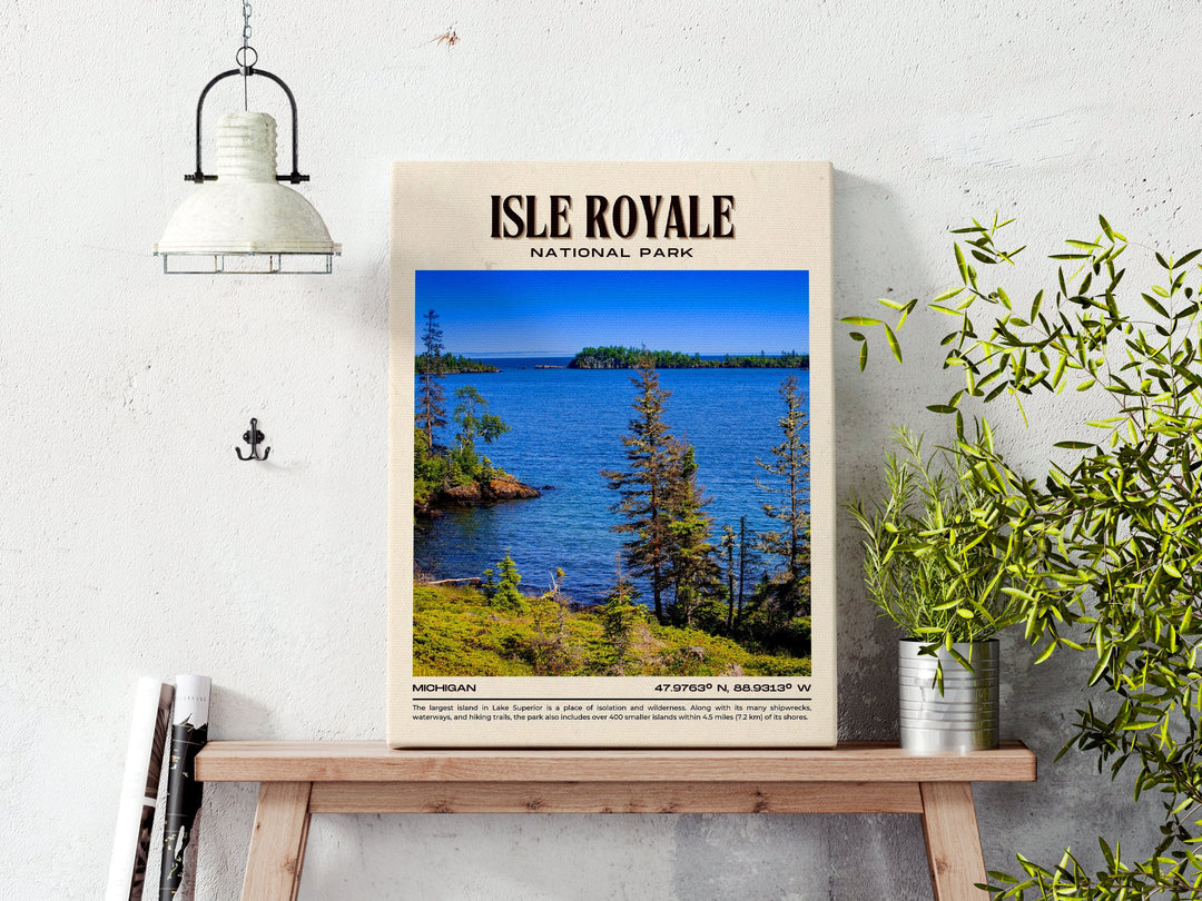 Isle Royale National Park Vintage Wall Art, Michigan, USA