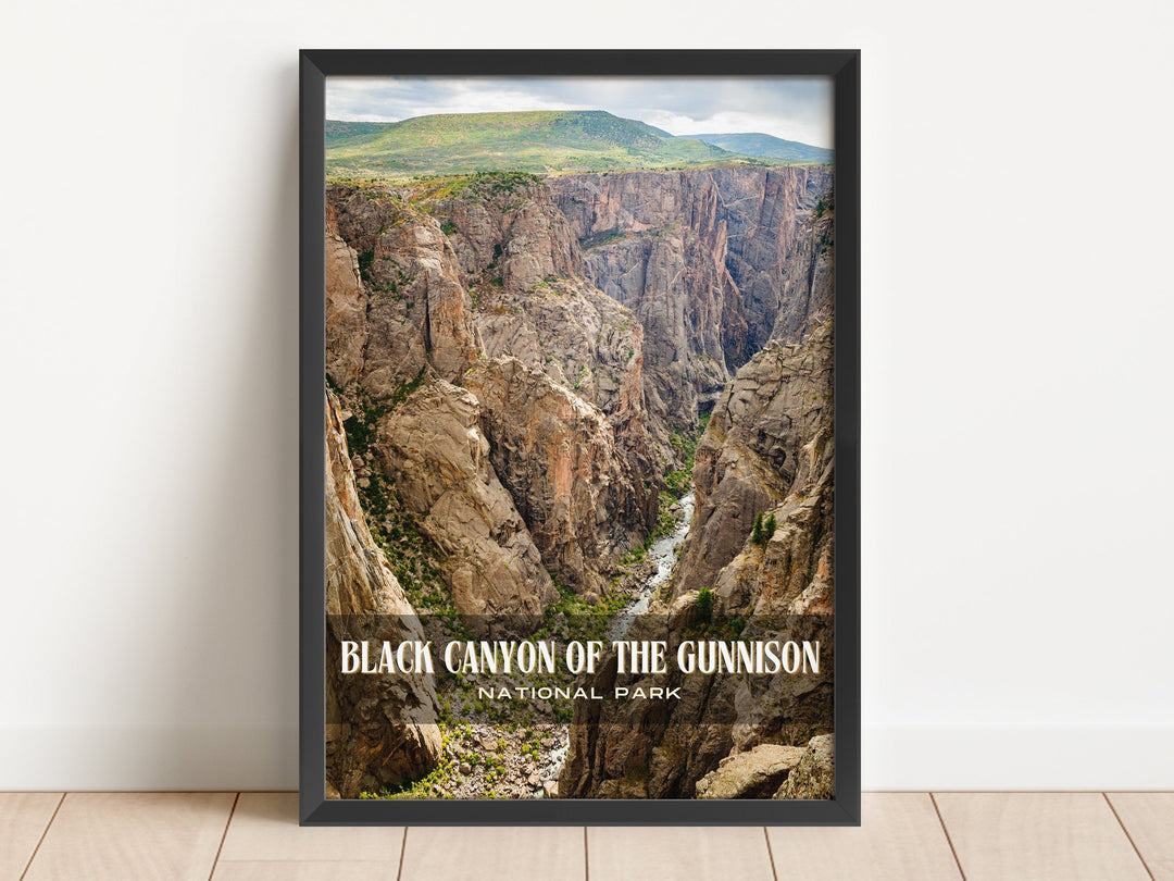 Black Canyon National Park Retro Wall Art, Colorado, USA
