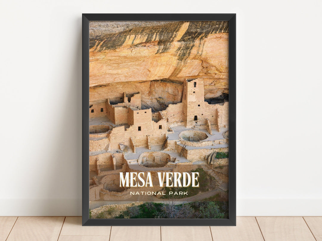 Mesa Verde National Park Retro Wall Art, Colorado, USA