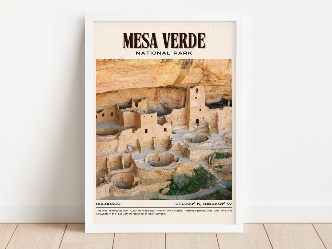 Mesa Verde National Park Vintage Wall Art, Colorado, USA