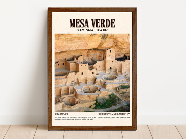Mesa Verde National Park Vintage Wall Art, Colorado, USA