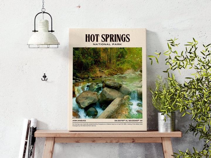 Hot Springs National Park Vintage Wall Art, Arkansas, USA