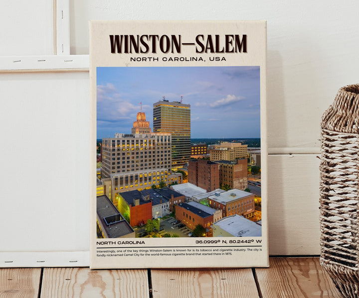 Winston–Salem Vintage Wall Art, North Carolina, USA