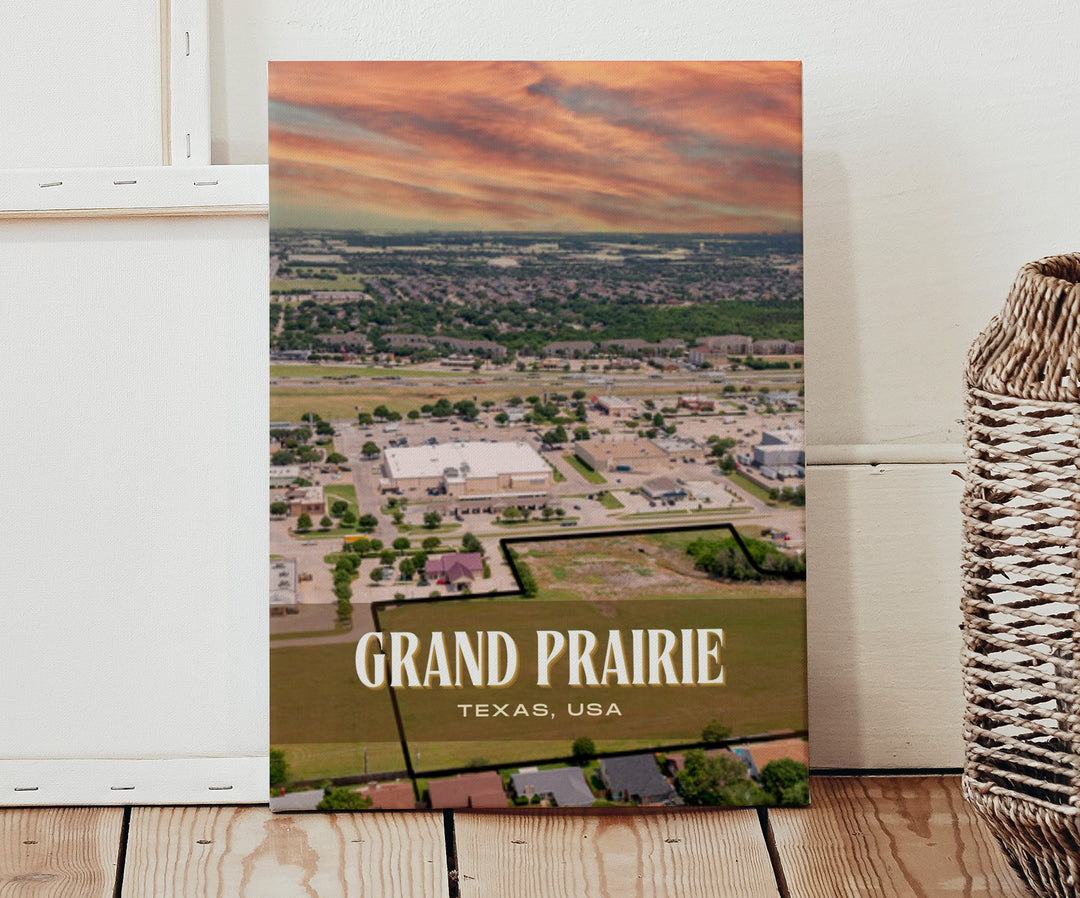 Grand Prairie Retro Wall Art, Texas, USA