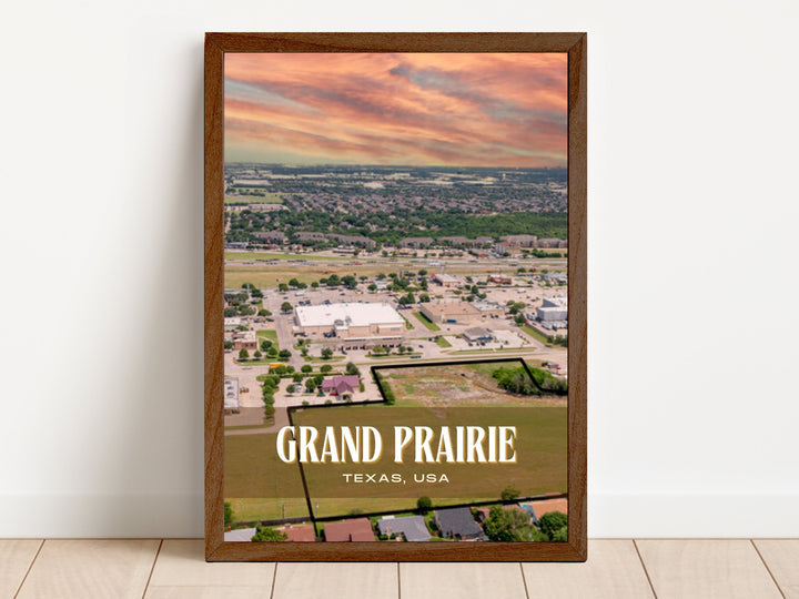 Grand Prairie Retro Wall Art, Texas, USA