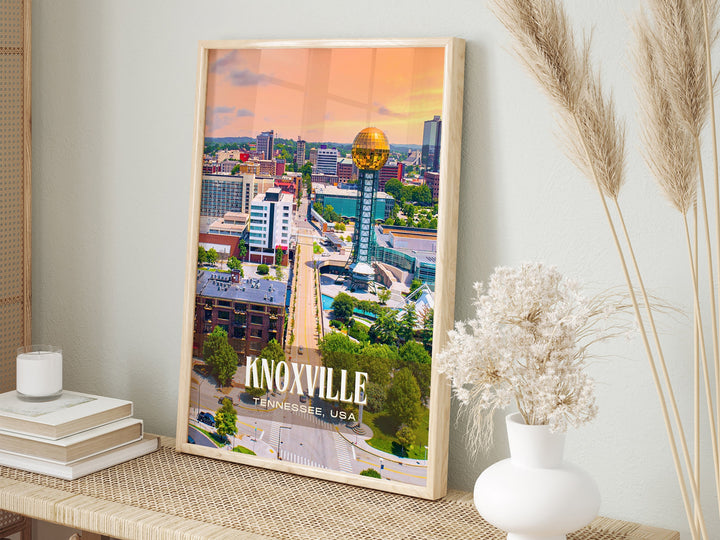 Knoxville Retro Wall Art, Tennessee, USA