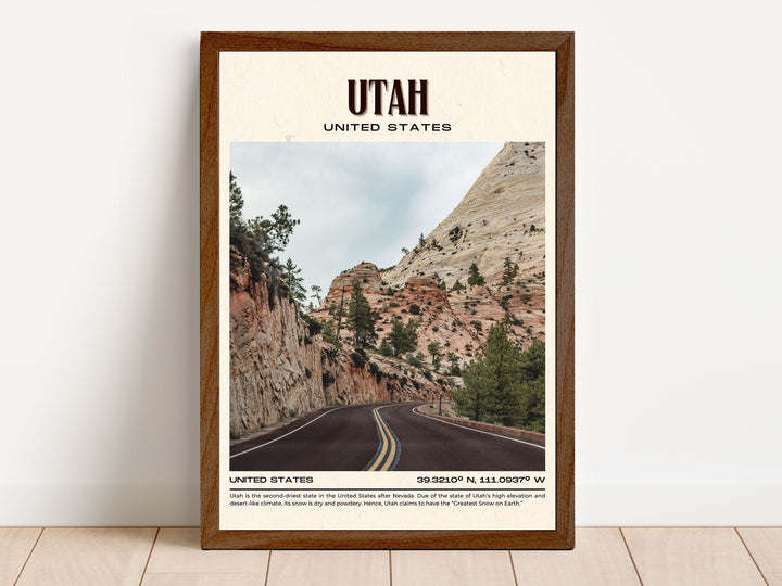 Utah Vintage Wall Art, USA