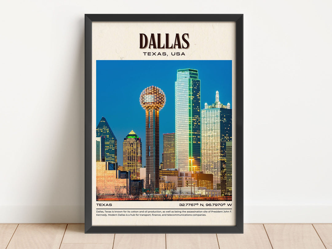 Dallas Vintage Wall Art, Texas, USA