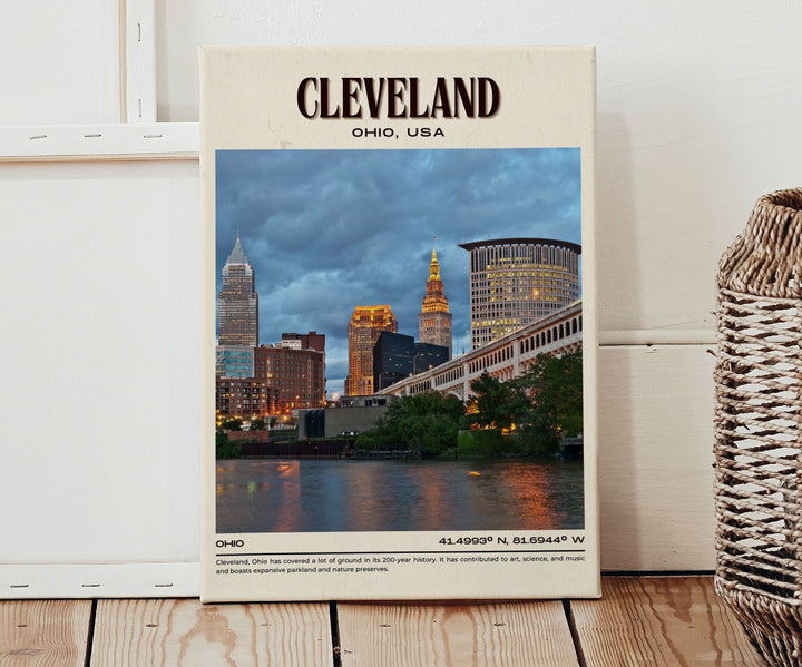 Cleveland Vintage Wall Art, Ohio, USA