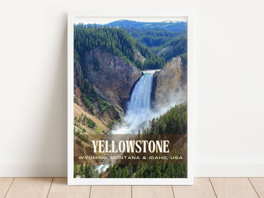 Yellowstone Retro Wall Art, Wyoming, Montana, Idaho, USA