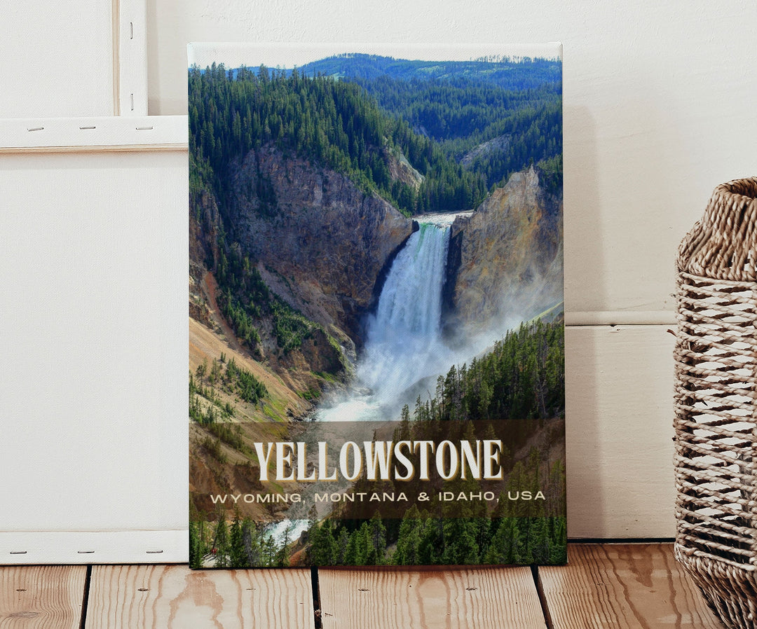 Yellowstone Retro Wall Art, Wyoming, Montana, Idaho, USA